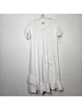 Oh My Gauze Dress Size 2 L / XL White LA Cotton Lagenlook Beachy Comfort Artsy